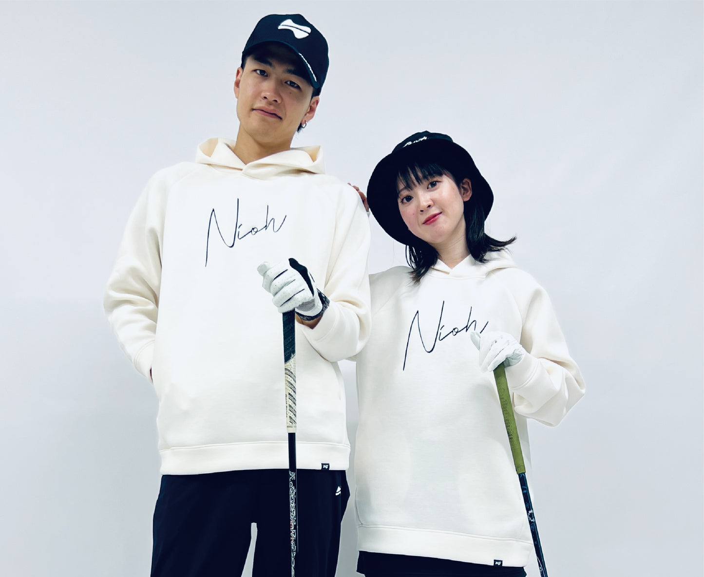 niohsportsLIGHT series ユニセックス ダンボールニット スレッドロゴパーカー / アイボリー