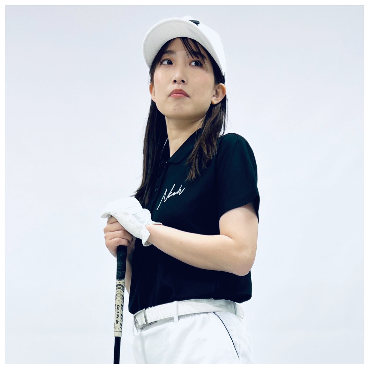 niohsportsLIGHT レディース スレッドロゴポロシャツ / ブラック