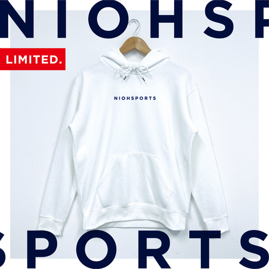 【数量限定】niohsportsLIGHT 裏起毛パーカー　/　ホワイト ＆ ネイビー