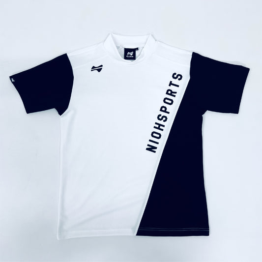 【2023年6月新発売】メンズ ショールスタイルモックネックシャツ　/　ホワイト