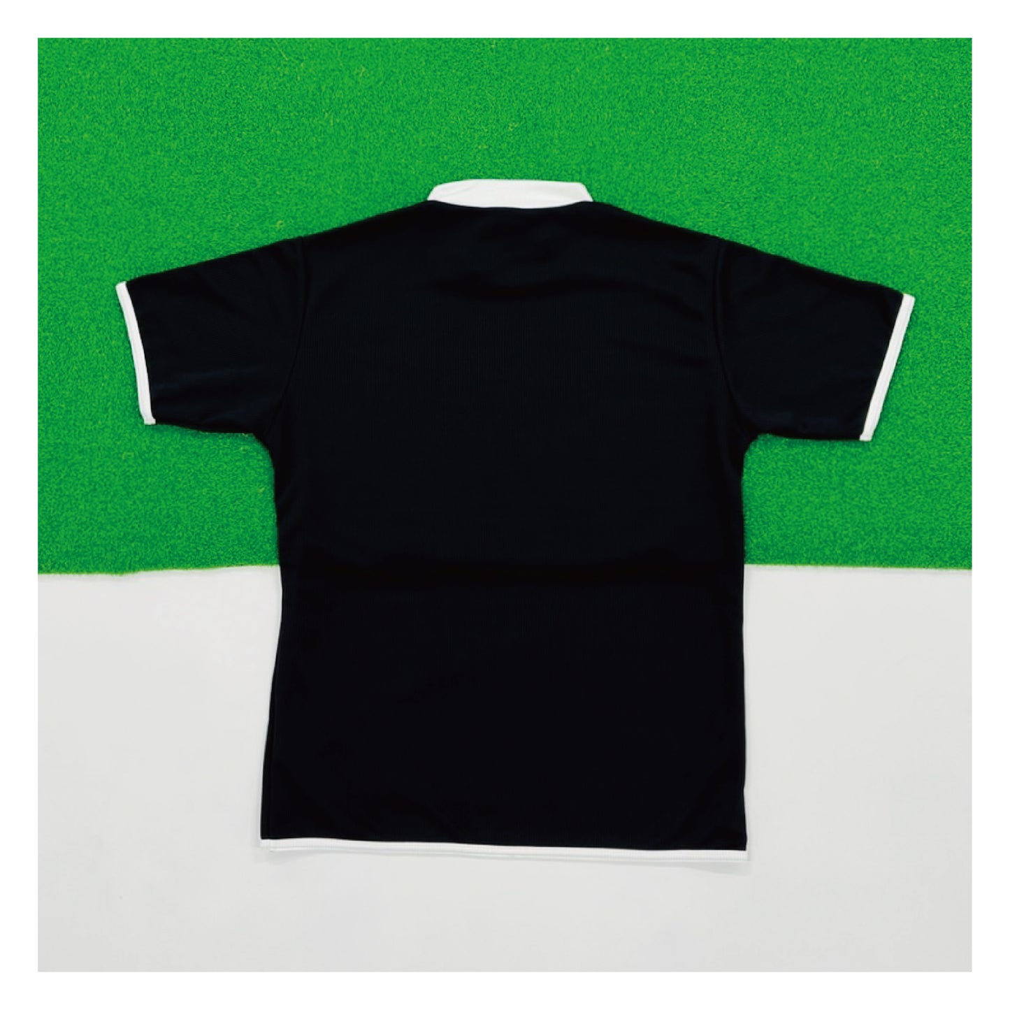 メンズ サイドラインモックネックゴルフシャツ / ブラック