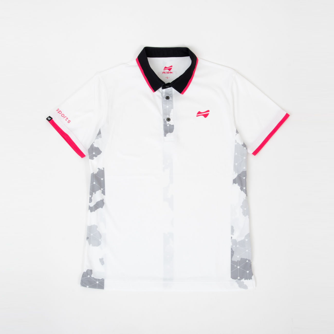 【お求めやすい価格になりました】キューブカモゴルフ半袖ポロシャツ-ホワイト