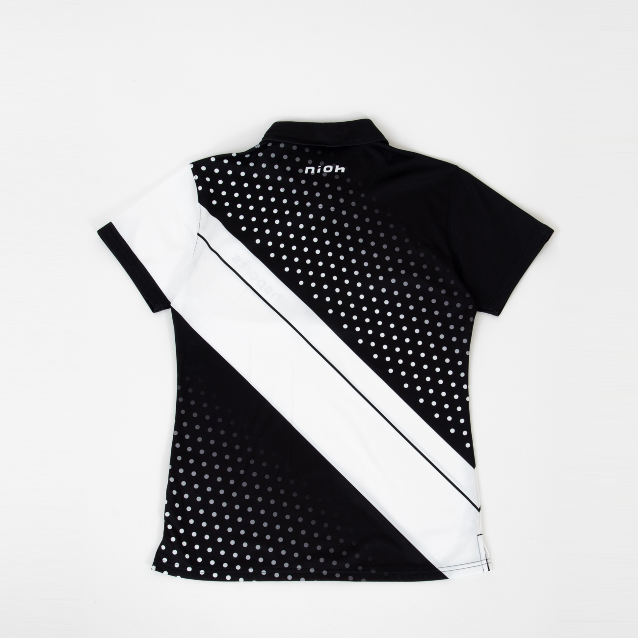 【お求めやすい価格になりました】レディースクロスドットゴルフ半袖ポロシャツ-ブラック